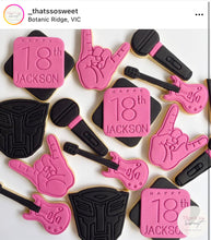 Load image into Gallery viewer, Rock cookie cutter mini embosser hand gesture dad you rock