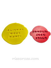 Load image into Gallery viewer, friends font custom emboss stamp - custom phrase / name / birthday cookie stamp