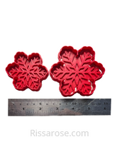 Load image into Gallery viewer, snowflake cookie cutter stamp xmas winter wonderland frozen theme