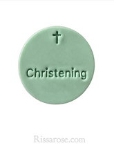 Load image into Gallery viewer, christening cross cookie stamp fondant embosser baptism cookie personalised stamp gift blank christening