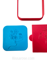 Load image into Gallery viewer, superfine stamp women face illustration cookie debosser raised stamp floral face
