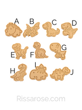 Load image into Gallery viewer, Dinosaurs cookie cutter stamp T-Rex Stegosaurus Brontosaurus Triceratops Pterodactyl