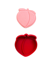 Load image into Gallery viewer, Eggplant Peach Cookie Cutter Stamp funny valentines day cookie