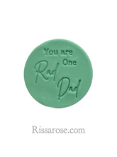 Load image into Gallery viewer, rad dad cookie stamps - blue dog dad happy father's day rad dad