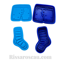 Load image into Gallery viewer, father's day cookie cutter and embosser - socks, shirts, and underwear