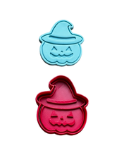 Load image into Gallery viewer, Halloween Cookie Fondant Cutter Stamp Skull Pumpkin Grave Witch Hat Mummy Candy Ghost
