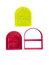 Load image into Gallery viewer, mum cookie cutter and stamp set - happy mother's day cutter and stamp - arch cutter happy mother's day