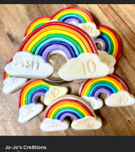 Load image into Gallery viewer, rainbow fondant cutter kit rainbow cookie cake cloud 7 colours