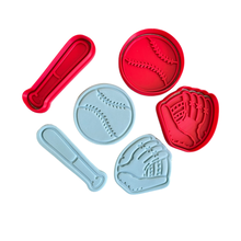 Load image into Gallery viewer, Baseball Cookie Cutter Stamp Bat Gloves Ball