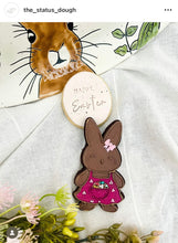 Load image into Gallery viewer, Cute boy girl bunny Cookie Cutter Debosser Easter overall egg carrot