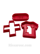 Load image into Gallery viewer, medical themed cookie cutter stamp - band-aid nurse scrub cross