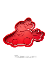 Load image into Gallery viewer, easter theme cookie cutter stamp - rabbit basket hatching baby chicken pyo cookie carrot racing car