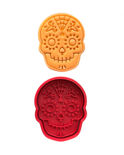 Load image into Gallery viewer, Day of the Dead Día de Muertos Sugar Skull Cookie Cutter Stamp Halloween Cinco de mayo