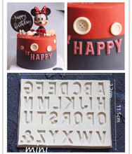 Load image into Gallery viewer, large 3d alphabet number silicone mould captial letter