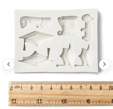 Load image into Gallery viewer, graduation hat silicone mould diploma scroll matching cutter