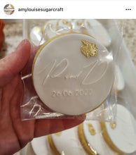 Load image into Gallery viewer, custom initial cookie debosser - wedding engagement name date