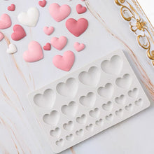 Load image into Gallery viewer, 4 assorted heart silicone cake fondant sugarcraft soap