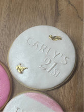 Load image into Gallery viewer, 21st birthday personalised name twenty one cookie fondant debosser raised stamp custom name