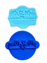 Load image into Gallery viewer, custom wedding cookie stamp - mr &amp; mr est custom date, blank, or 2021 - welcome to our story &quot;mr &amp; mrs ets&quot; blank
