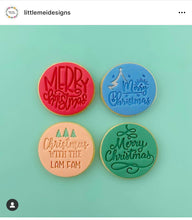 Load image into Gallery viewer, Merry Christams cookie stamp cake fondant embosser Baby First Christmas 2021
