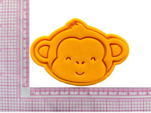 Load image into Gallery viewer, cute monkey cookie cutter stamp set - baby shower- jungle theme 10cm long side