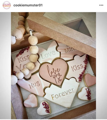 valentine's day cookie cutter stamp love heart puzzle conversation messages