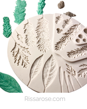 Load image into Gallery viewer, Christmas leaves Silicone Mould pine leaf Holly leaf Holly berry pine cone
