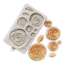Load image into Gallery viewer, assorted rosette ruffle xl silicone moulds- wedding floral cakes - flower silicone mould