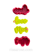 Load image into Gallery viewer, love mum cookie cutter and debosser set - mother's day