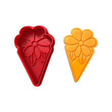 Load image into Gallery viewer, Mother's day flower platter cookie cutter embosser rose tulip cherry daisy