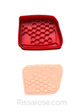 Load image into Gallery viewer, Honey theme Cookie Cutter Stamp honeycomb bee jar Winnie Fondant Embosser hexagonal