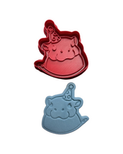 Load image into Gallery viewer, Party hippo cookie cutter stamp party hat