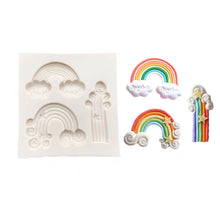 Load image into Gallery viewer, 3 assorted rainbow silicone cake fondant sugarcraft soap