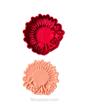 Load image into Gallery viewer, Floral Teacher Cookie Cutter Stamp Sunflower Personalized Space Glass Pencil Wreath Book Apple