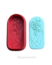 Load image into Gallery viewer, Floral lady debosser raised stamp affirmation embrace women's day galentine's day