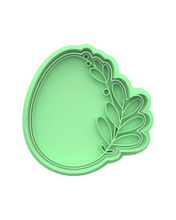 Load image into Gallery viewer, Easter floral egg cookie cutter stamp leafy egg personalized space  pyo cookie