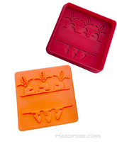 Load image into Gallery viewer, easter cookie cutter - carrot cookie debosser personalised name carrots frame