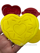 Load image into Gallery viewer, donut valentine cookie cutter stamp i donut know what to do heart donut donut
