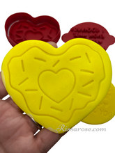 Load image into Gallery viewer, donut valentine cookie cutter stamp i donut know what to do heart donut donut