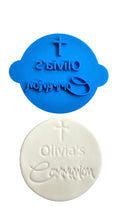 Load image into Gallery viewer, first communion cross cookie stamp fondant embosser christening cookie personalised custom communion