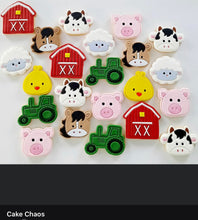 Load image into Gallery viewer, farm animals head face cookie cutters stamps - chicken horse lamb cow pig