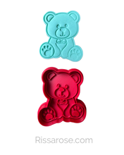Load image into Gallery viewer, Baby bear cookie cutter boy girl bow tie Baby shower

