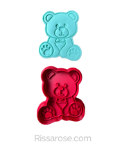 Load image into Gallery viewer, Baby bear cookie cutter boy girl bow tie Baby shower