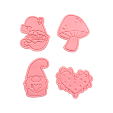 Load image into Gallery viewer, Gnome Cookie Cutter Stamp Heart Mushroom Valentine's day