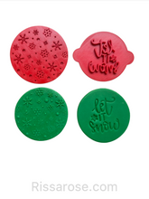 Load image into Gallery viewer, snowflake texture cookie debossers xmas winter wonderland frozen theme both