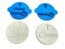 Load image into Gallery viewer, first communion cross cookie stamp fondant embosser christening cookie personalised
