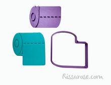 Load image into Gallery viewer, mask cookie cutter and stamp - covid, mask, and toilet paper toilet paper