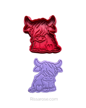 Load image into Gallery viewer, Highland cow Cookie Cutter Stamp Full body