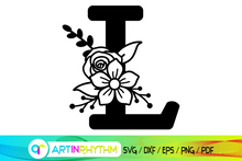 Load image into Gallery viewer, floral alphabet cookie debossers mother's day letter l