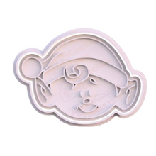 Load image into Gallery viewer, christmas cookie cutters - santa, elf, rudolph and xmas tree elf face